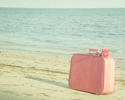 Suitcase on a Greek beach